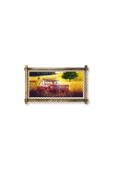 Kanvas Kırmızı Antika Araba Led Işıklı Rustik Tablo 66 x 45 cm - 1
