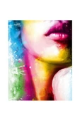 Canvas Tutkulu Kadın 2 Sayılarla Boyama Seti  Kasnaklı 50 x 65 cm - 1