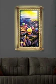 Kanvas Kapadokya Uçan Balon Led Işıklı Rustik Tablo 96 X 66 Cm thumbnail 1