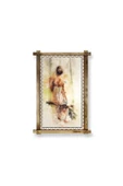 Kanvas Salıncaklı Kız Led Işıklı Rustik Tablo 96 x 56 cm - 1