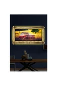 Kanvas Kırmızı Antika Araba Led Işıklı Rustik Tablo 66 x 45 cm - 2