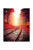 Canvas Tren Rayları Sayılarla Boyama Seti  Kasnaklı 40 x 50 cm - 1