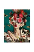 Canvas Çiçek Kadın 18 Sayılarla Boyama Seti  Kasnaklı 60 x 75 cm thumbnail 1
