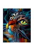 Canvas Kedinin Bakışı 2 Sayılarla Boyama Seti  Kasnaklı 90 x 110 cm - 1