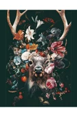 Canvas Geyiğin Çiçekleri Sayılarla Boyama Seti Kasnaklı 90 x 110 cm thumbnail 1