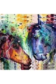 Canvas Renkli Atlar Sayılarla Boyama Seti  Kasnaklı 60 x 75 cm - 1