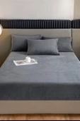 Kadife Kumaş Fitted Lastikli Çarşaf Takımı 160x200+30 cm - 2
