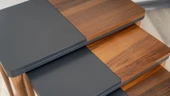 İki renkli mdf üçlü zigon sehpa takımı - 4