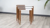 İki renkli beyaz mdf 3lü zigon sehpa takımı - 6