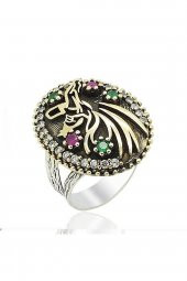 Semazen Serisi Gümüş Otantik Motifli Ayarlanabilir KadınYüzük thumbnail 1