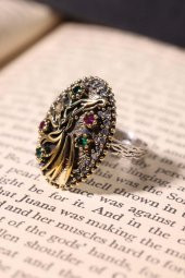 Semazen Serisi Gümüş Otantik Motifli Ayarlanabilir KadınYüzük thumbnail 6