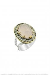 Halime Sultan Pembe Kuvars Taşlı Gümüş Bayan Yüzük - 1