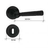 Mat Siyah Rozetli Oda Kapı Kolu Osmanlı Rozetli Oda Kapı Kolu 6 Takım thumbnail 2