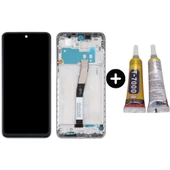 Xiaomi Redmi Note 9 Pro Uyumlu Çıtalı OLED Lcd Ekran Dokunmatik Beyaz + B7000 - 1
