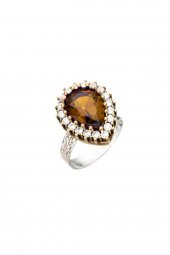 Sarı Sitrin Zultanit Taşlı Hürrem Sultan Damla Otantik Gümüş Üçlü Kadın Seti Ayarlanabilir Yüzük - 2