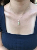 Doğal Yeşim Taşlı Bayan Kolye - 4