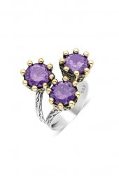 Mor Ametist Taşlı Otantik Gümüş Üçlü Set Takı - 3