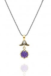 Mor Ametist Taşlı Otantik Gümüş Üçlü Set Takı - 4