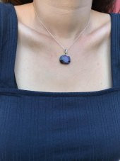 Doğal Ametist Mor Taşlı Formsuz Bayan Kolye - 4