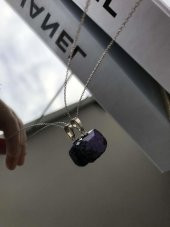 Doğal Ametist Mor Taşlı Formsuz Bayan Kolye - 5