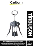 Premium Paslanmaz Çelik Kararmaz Mantar Şarap Kapak Açıcı Şişe Tirbuşon 18*7 Cm - 1