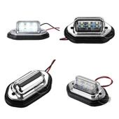 Universal Plaka Lambası 12-24v Nikel Smd Ledli Beyaz 2li 2 Adet Beyaz - 2