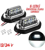 Universal Plaka Lambası 12-24v Nikel Smd Ledli Beyaz 2li 2 Adet Beyaz - 1