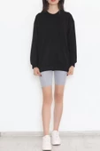 Bisiklet Yaka Sweat Siyah - 3042.275. thumbnail 2