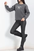 Bisiklet Yaka Baskılı Sweat Antrasit - 20150.1878. - 7