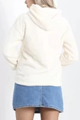 Kanguru Cep Kapşonlu Peluş Sweat Ekru - 9062.1153. thumbnail 7