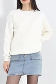Bisiklet Yaka Üç İplik Sweat Ekru - 20138.1878. thumbnail 3