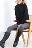 Kısa Kapşonlu Sweat Siyah - 1791.1095. - 8