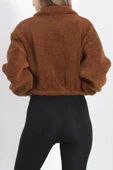 Üç İplik Beli Lastikli Polar Sweat Kahve - 20708.1872. - 8
