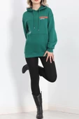 3 İplik Baskılı Uzun Kapşonlu Sweat Yeşil - 20721.1872. thumbnail 6