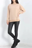 2 İp Bisiklet Yaka Sweat Bej - 20790.1878. - 6