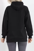 3 İplik Kanguru Cepli Kapşonlu Sweat Siyah - 20960.1878. thumbnail 7