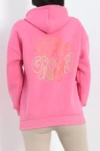 Baskılı Kapşonlu Kanguru Sweat Pembe - 20244.1878. - 8