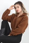 Üç İplik Beli Lastikli Polar Sweat Kahve - 20708.1872. - 5