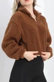 Üç İplik Beli Lastikli Polar Sweat Kahve - 20708.1872. - 3