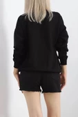 Baskılı İki İplik Oversize Sweat Siyah - 21648.200. - 8