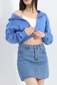 Fermuarlı Üç İplik Sweat Açıkmavi - 21652.200. thumbnail 1