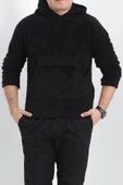 Kanguru Cep Kapşonlu Peluş Sweat Siyah - 9062.1153. - 2