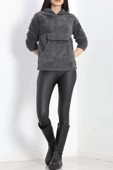 Kanguru Cep Kapşonlu Peluş Sweat Antrasit - 9062.1153. thumbnail 2