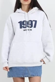Kot Nakışlı Oversize 3 İplik Sweat Gri - 2442.336. - 1