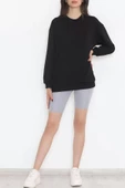 Bisiklet Yaka Sweat Siyah - 3042.275. thumbnail 4