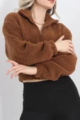 Üç İplik Beli Lastikli Polar Sweat Kahve - 20708.1872. - 1