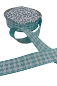 Tafta Ekoseli Kurdele 25 mm Mint 10 Metre - 2