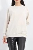Bisiklet Yaka Sweat Taş - 3042.275. - 5