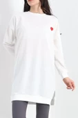 Kalp Nakışlı Tunik Ekru - 19386.1778. thumbnail 3