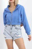 Fermuarlı Üç İplik Sweat Mavi - 21652.200. thumbnail 3